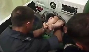 VIDEO: Hide and seek game leaves boy stuck in washing machine