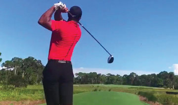 Look who’s back in the swing of things: Tiger Woods posts Twitter video of practice round