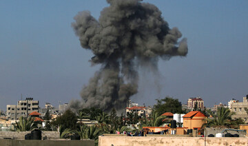 Smoke billows following Israeli bombardment in Nuseirat in the central Gaza Strip on August 11, 2024. (AFP)