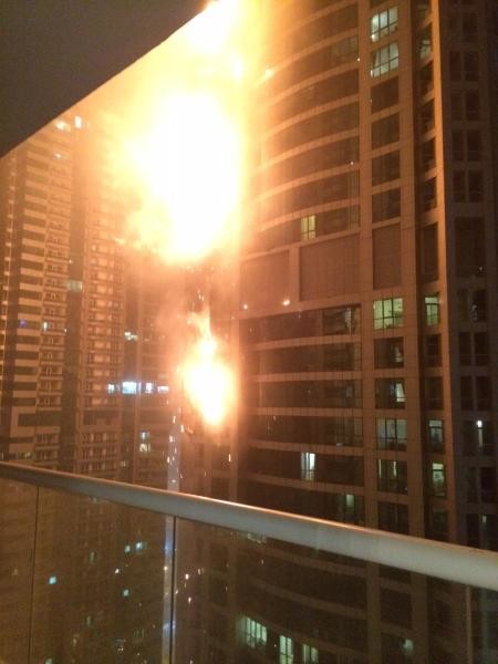 Dubai's 86-story Torch tower in flames