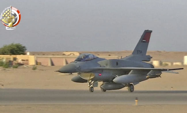 Egyptian warplanes hit arms convoy from Libya