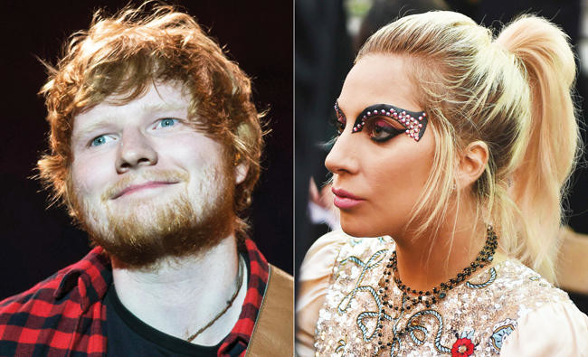 Lady Gaga embraces Ed Sheeran after Twitter abuse