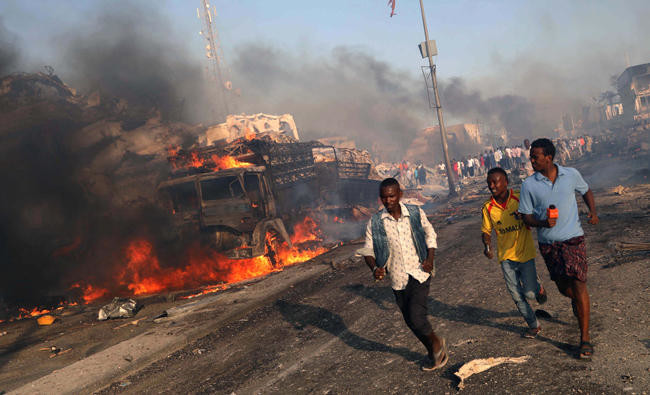 Huge blast rocks Somalia’s capital; 20 killed