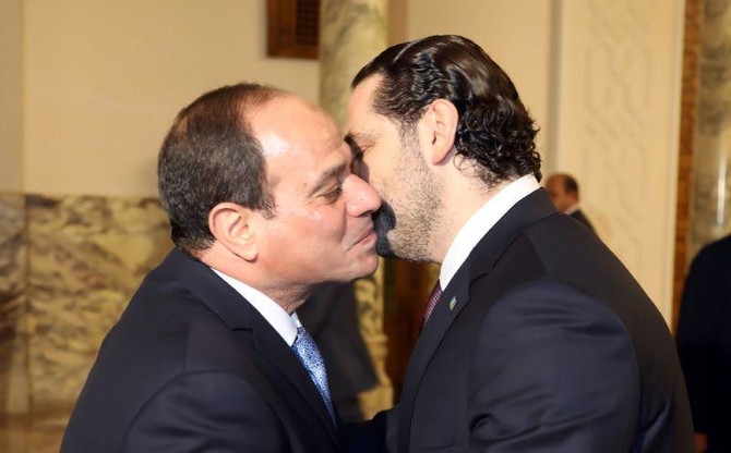 Hariri stops for talks with El-Sisi on his way back to Lebanon