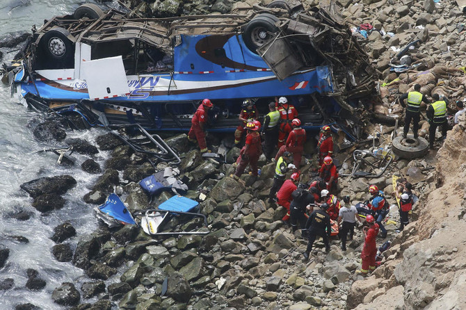 51 dead after bus plunges onto rocky beach in Peru