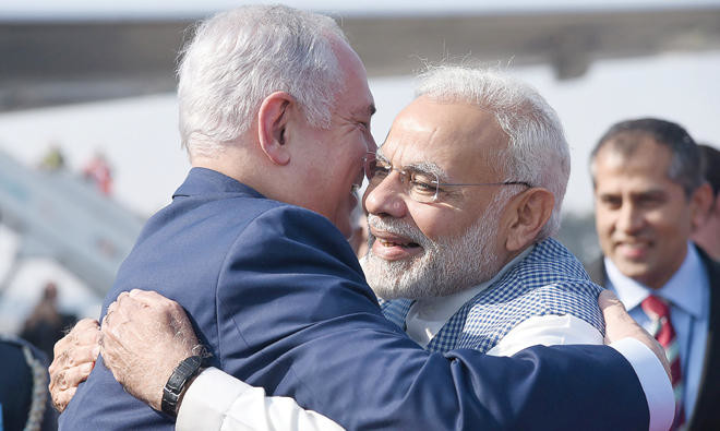 Bonhomie as Netanyahu visits Delhi, but countries’ relations are complex