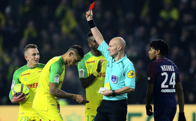 French federation suspends referee who kicked Nantes player