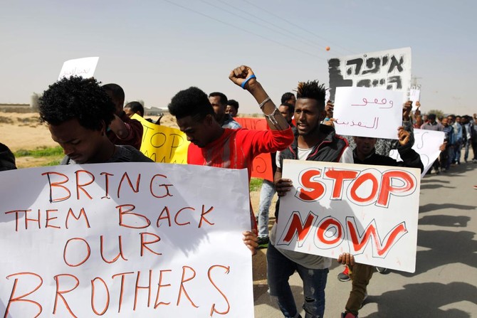 Hundreds of African migrants protest Israel detentions